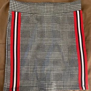 Plaid print tight body curve skirt